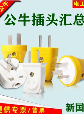 公牛插头三角二项10安两脚插头空调16A三相四脚工业工程25A32插座