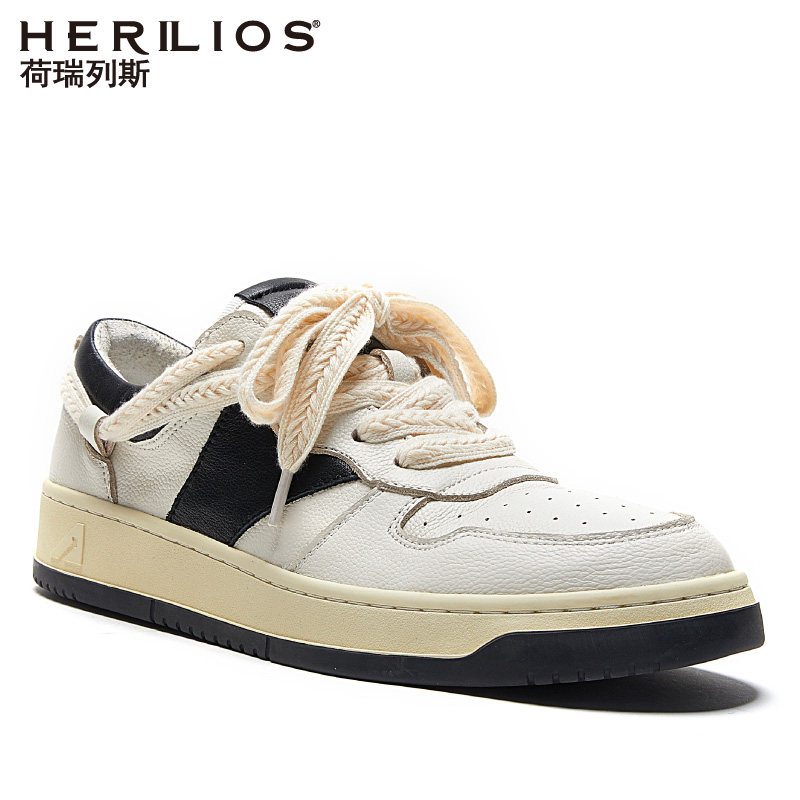 HERILIOS/荷瑞列斯英伦复古男士潮流运动休闲鞋韩版真皮时尚板鞋