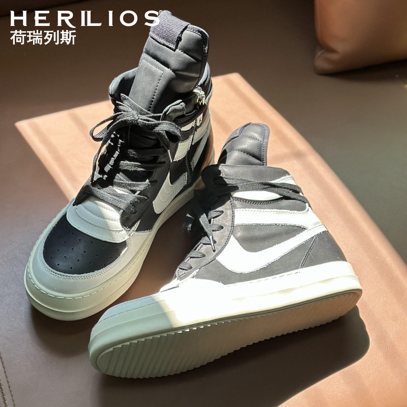 HERILIOS/荷瑞列斯男士运动时尚厚底高帮鞋复古潮流中帮休闲板鞋