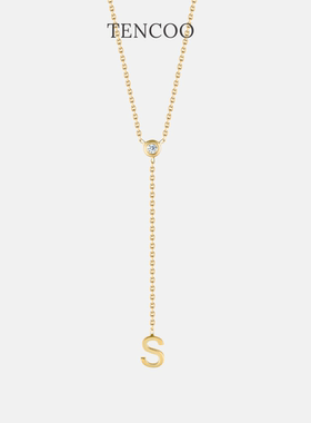 TENCOO定制Y型链字母项链 定制专属首字母百搭毛衣链