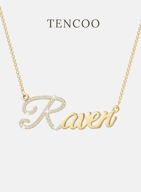 Tencoo个性定制首字母满钻名字项链小众高级感字母项链 生日礼物