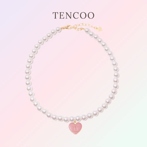 Tencoo滴油字母珍珠女星座项链