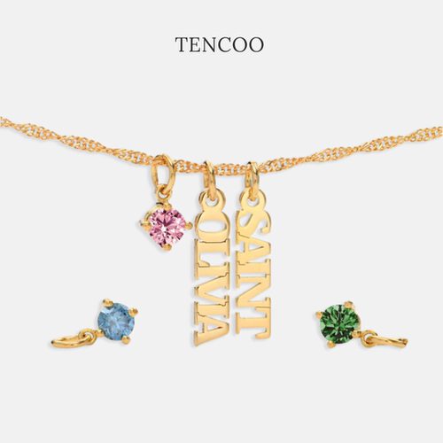 水波纹链悬挂式定制名字项链