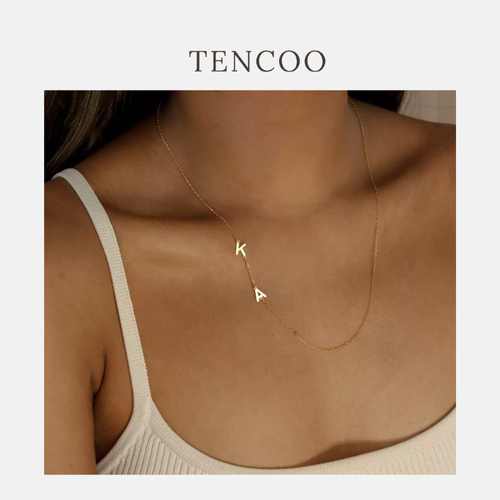Tencoo纯银定制高级侧边字母项链