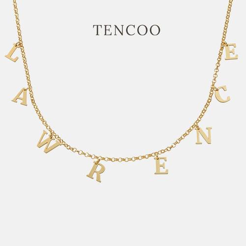 Tencoo字母吊坠项链百搭