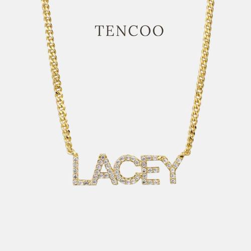 个性化定制满钻名字项链古巴链