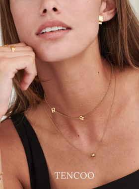 【新年礼物】TENCOO法式风格定制高级感侧边字母项链 s925镀18K金