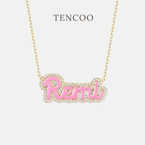Tencoo密镶轮廓原创定制字母项链