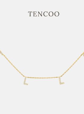 Tencoo自定义26个字母闪钻字母项链小众简约精致锁骨链闺蜜礼物