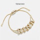 TENCOO满钻滑块字母手链 新年礼物 密镶字母定制手链抽绳设计