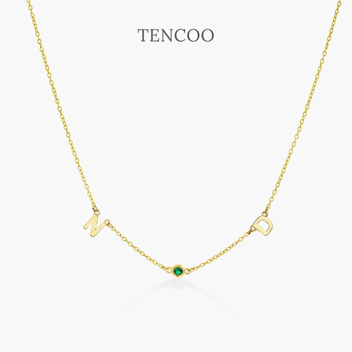 TENCOO字母锁骨链吊坠轻奢百搭