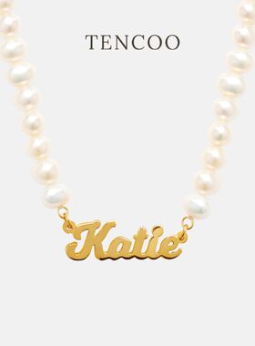 TENCOO【Jennie同款】个性化定制英文名字珍珠项链欧美风淡水珍珠