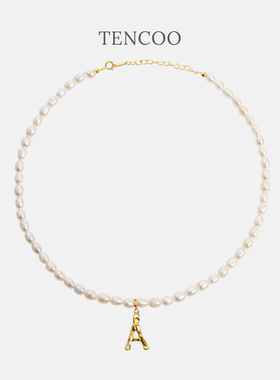 【美式甜心】Tencoo芭蕾风定制珍珠竹节字母项链珍珠Choker复古女