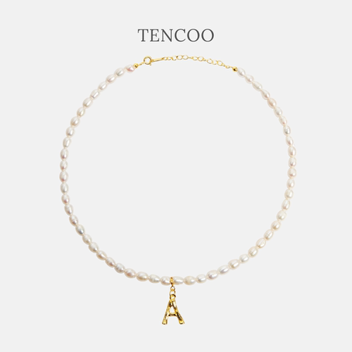 定制竹节字母淡水珍珠项链女