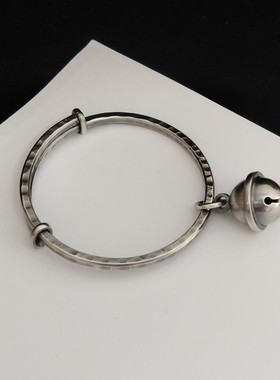 圆柱丽江雪花纯银手镯私人定制