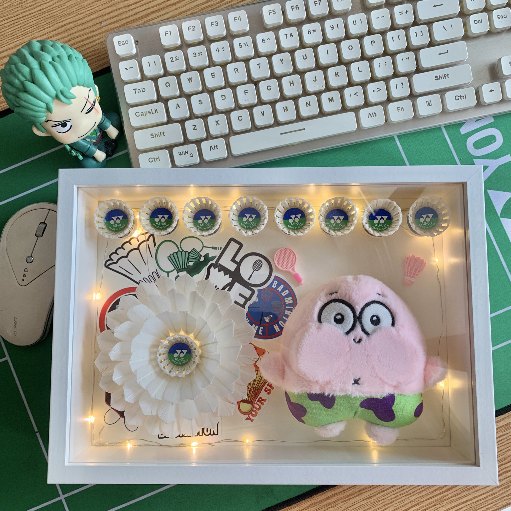 派大星羽毛球永生花摆件创意成品生日礼物520礼物高端轻奢礼物
