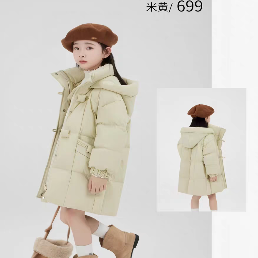 XBE女童装699 新款女童羽绒服九成品 冬季保暖外套衣壳翻新定做