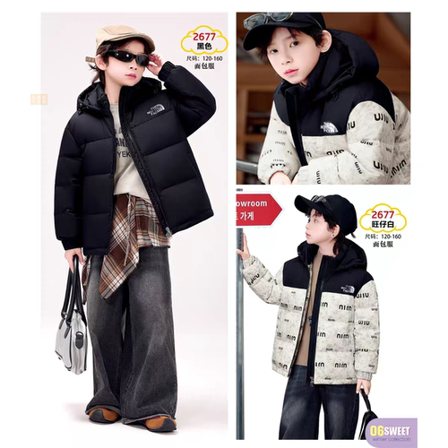 新款童装羽绒服九成品男女童面包服半成品衣壳翻新2677T定制加工