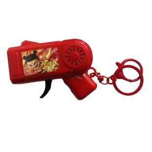 爆款哪吒打火石枪钥匙扣儿童打鼓玩具创意解压玩具书包挂件