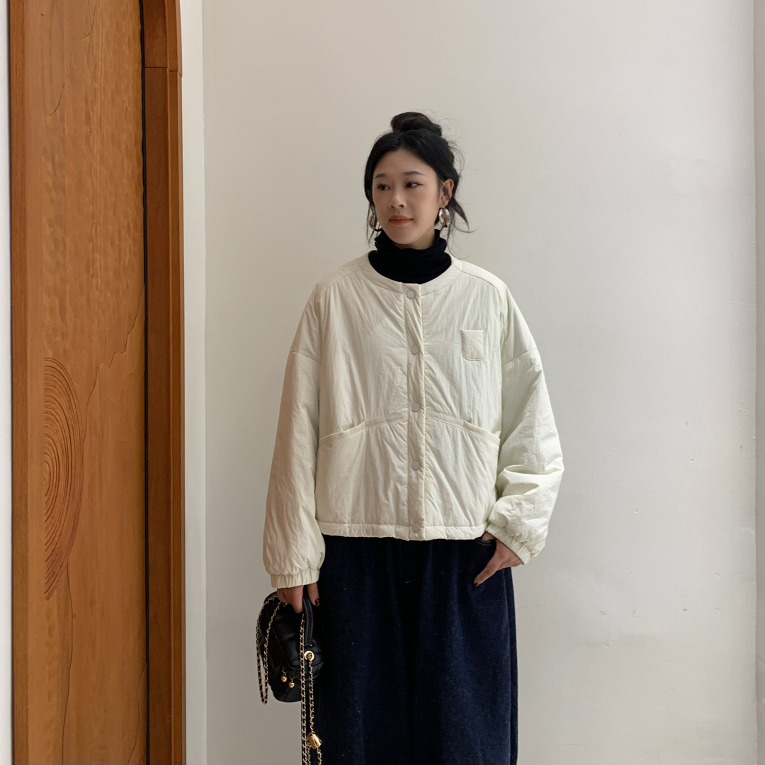 2025秋冬新款时尚个性短款棉服女韩版休闲宽松小个子夹棉棉袄外套