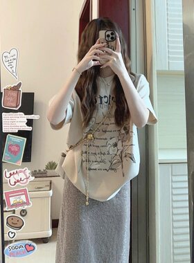 HOT夏季穿搭酷盐系时尚减龄网红炸街可盐可甜港风chic两件套装女