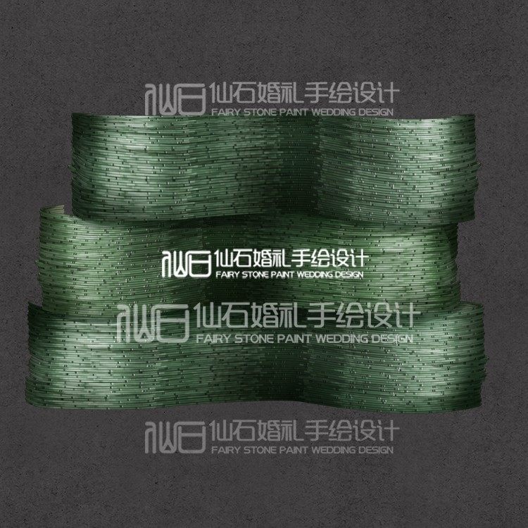 z123中式田园曲线s形造型竹编横排婚礼手绘道具素材psd文件