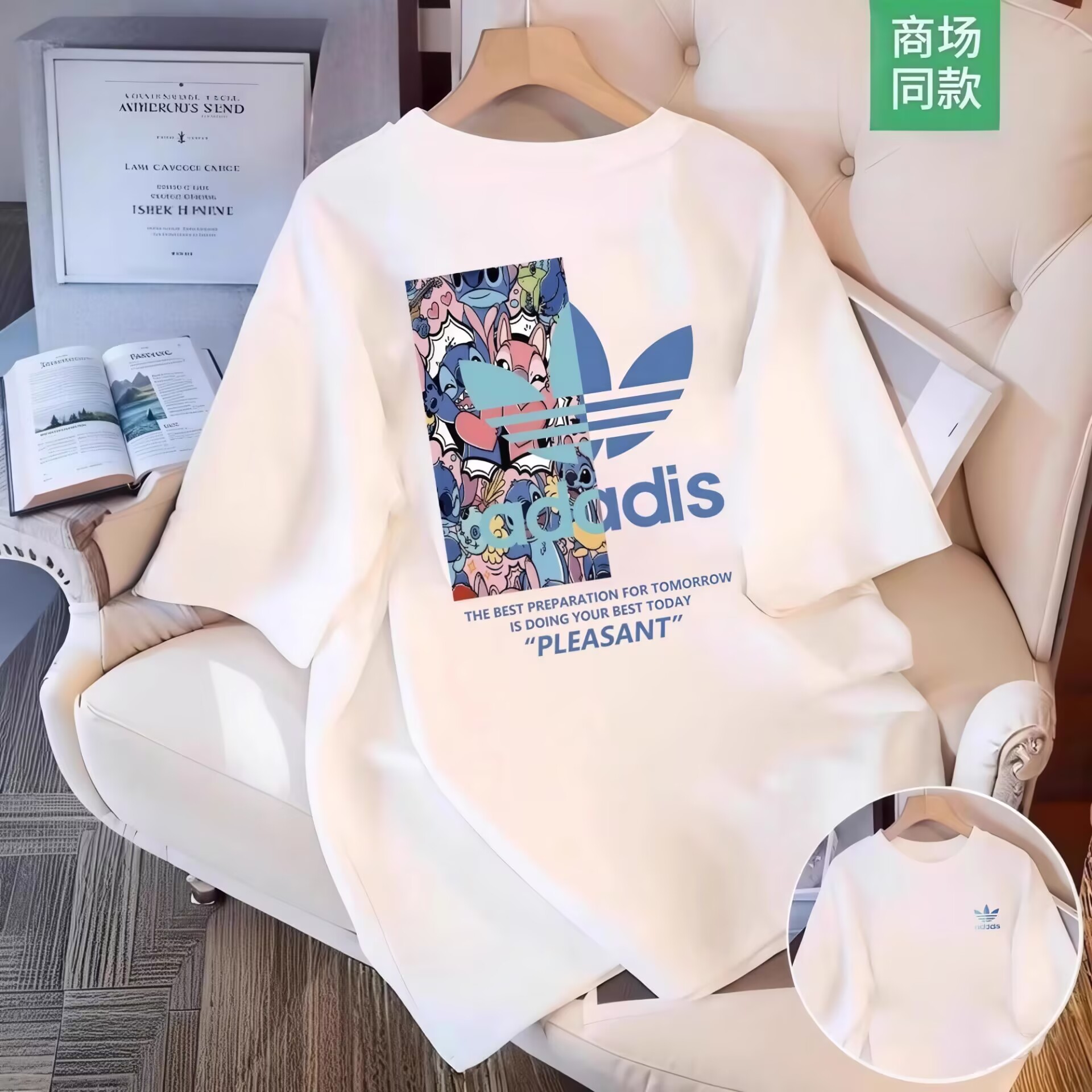 纯棉T恤男女同款短袖夏季宽松透气圆领百搭情侣新款潮牌高档上衣