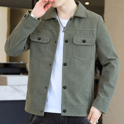 灯芯绒夹克男2026秋冬新款加绒休闲时尚气质工装春秋男装潮流外套
