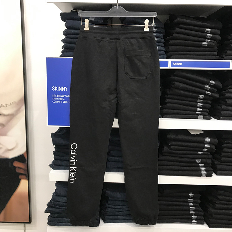 CK Calvin Klein男春秋冬新款休闲时尚刺绣Logo圈棉卫裤运动长裤