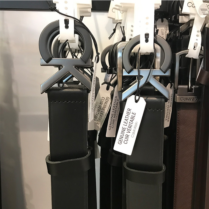 ck calvin klein男士新款金属重工logo时尚牛皮真皮腰带皮带