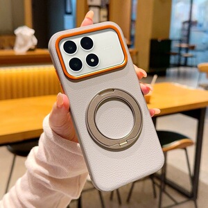 适用小米pocof8ultra海外版手机壳poco f8pro时尚轻奢素皮xiaomi全包保护壳p0c0超薄皮质f8u磁吸指环支架por