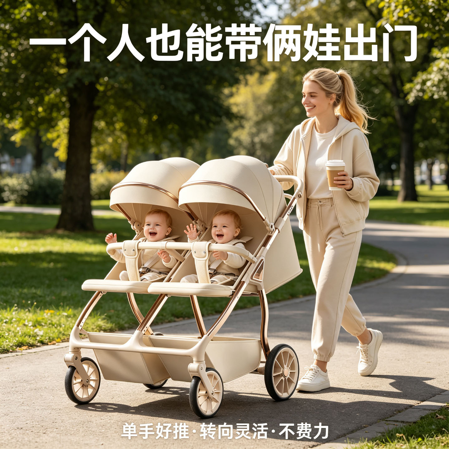 双胞胎手推车双宝出门便携童车