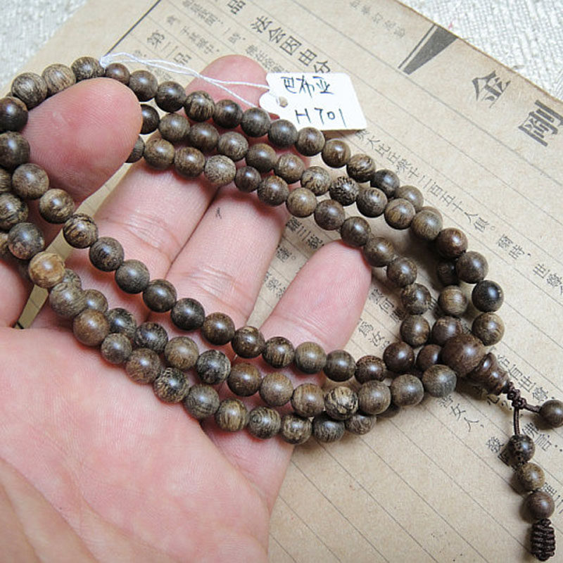 木檀世家巴布亚沉香佛珠手链 6mm沉水强货矿化油结沉香念珠H701