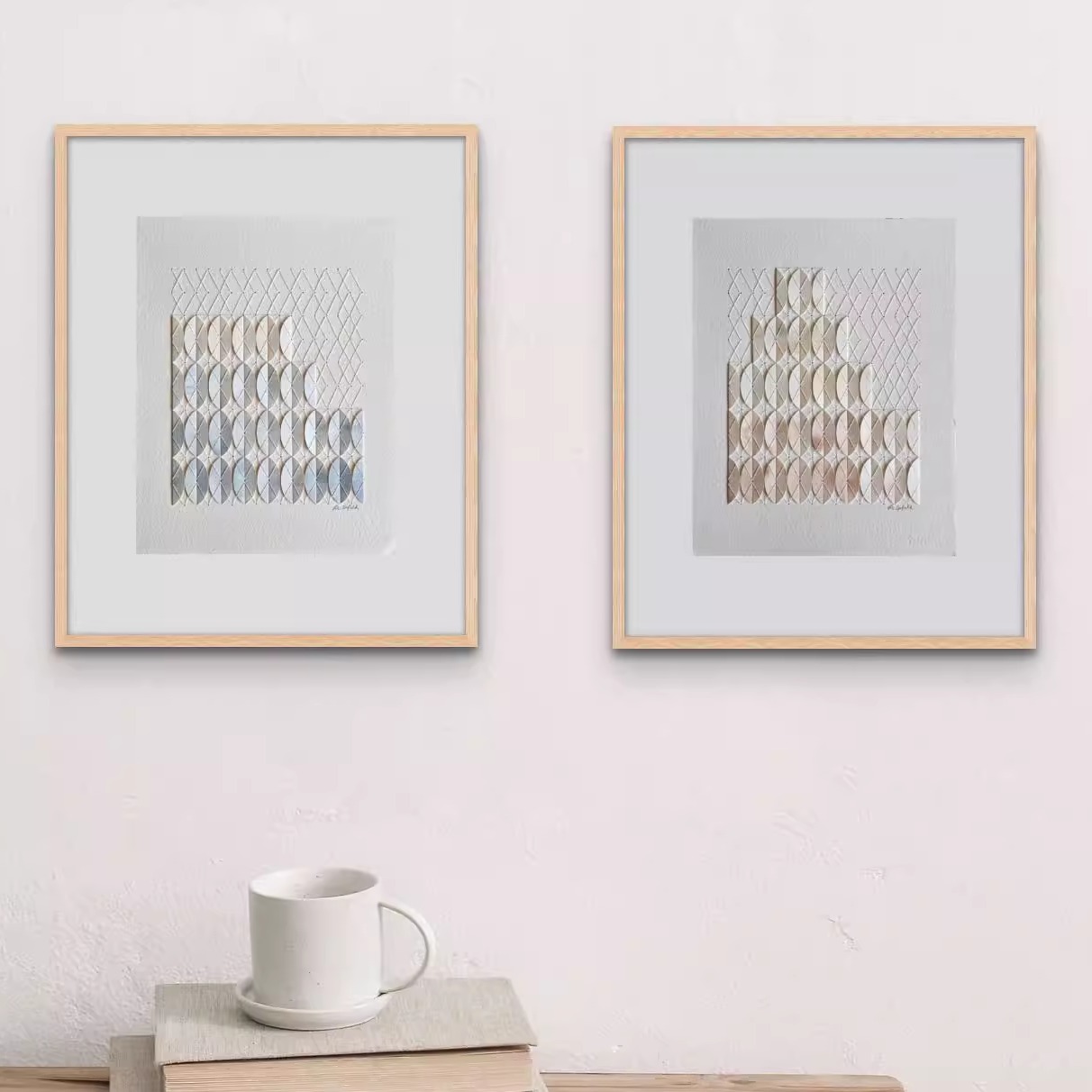 现代简约手工几何装饰画客厅卧室背景墙挂画样板间餐厅玄关壁画图片