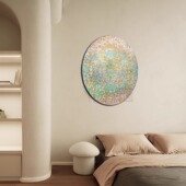 柠檬油画现代轻奢客厅手绘立体肌理艺术画简约玄关壁画沙发装 饰画