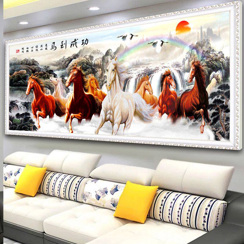 马到成功钻石画2026年新客厅办公室大幅风景轻奢高端大画