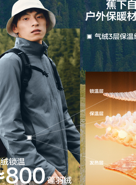 蕉下立领气绒服可机洗防风保暖户外防泼水棉服秋季外套男款CL234