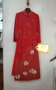 红色古风休闲简约显瘦连衣裙 84胸 咨询库存下单