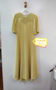 黄色休闲简约显瘦连衣裙 86胸 咨询库存下单