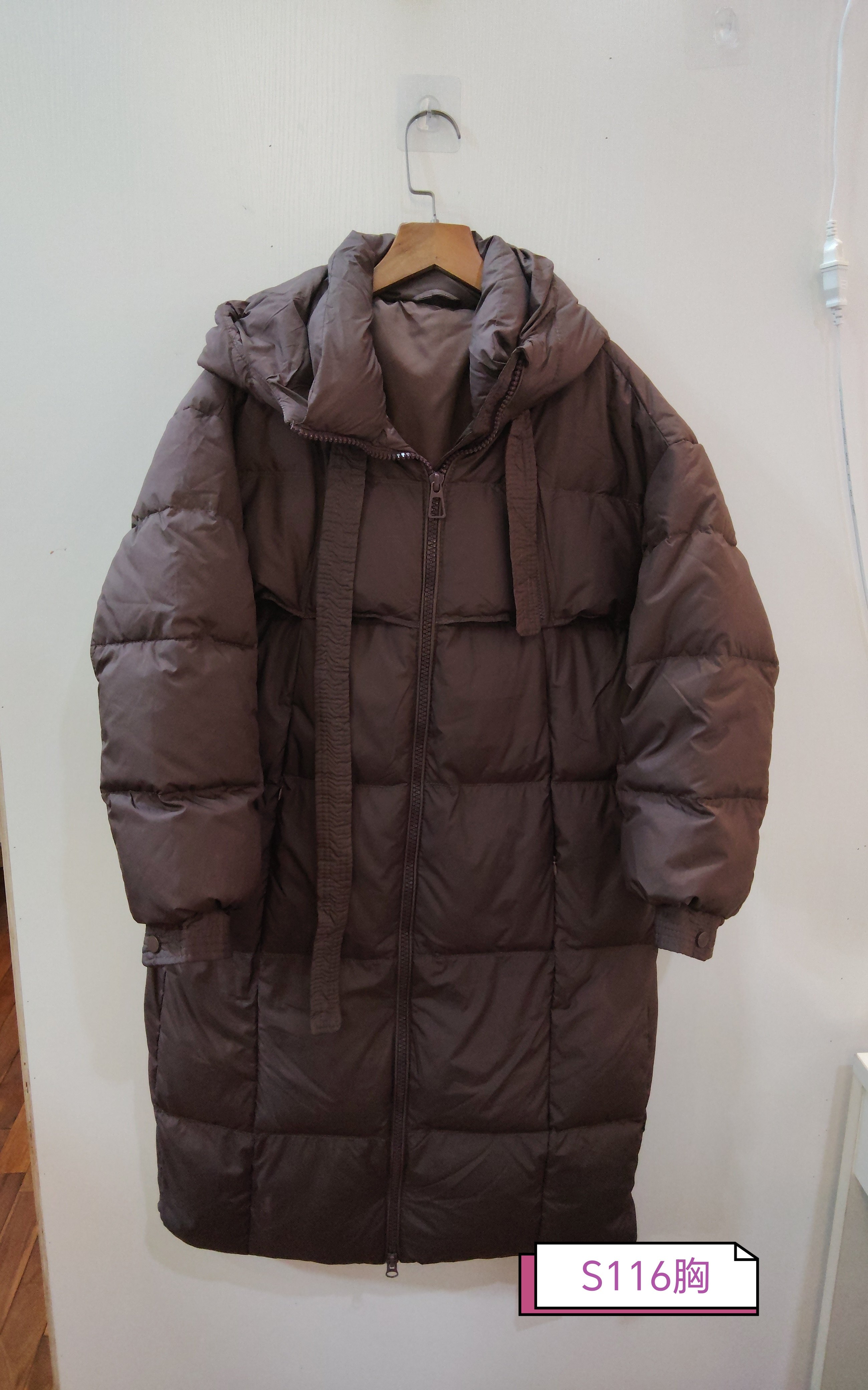 咖啡色羽绒服大衣外套 咨询库存下单 116胸