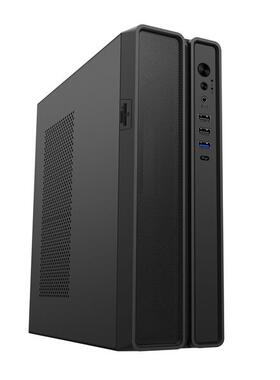 五色鱼F1 新款台式机桌面迷你小机箱M-ATX商务办公风冷厚板黑色U3