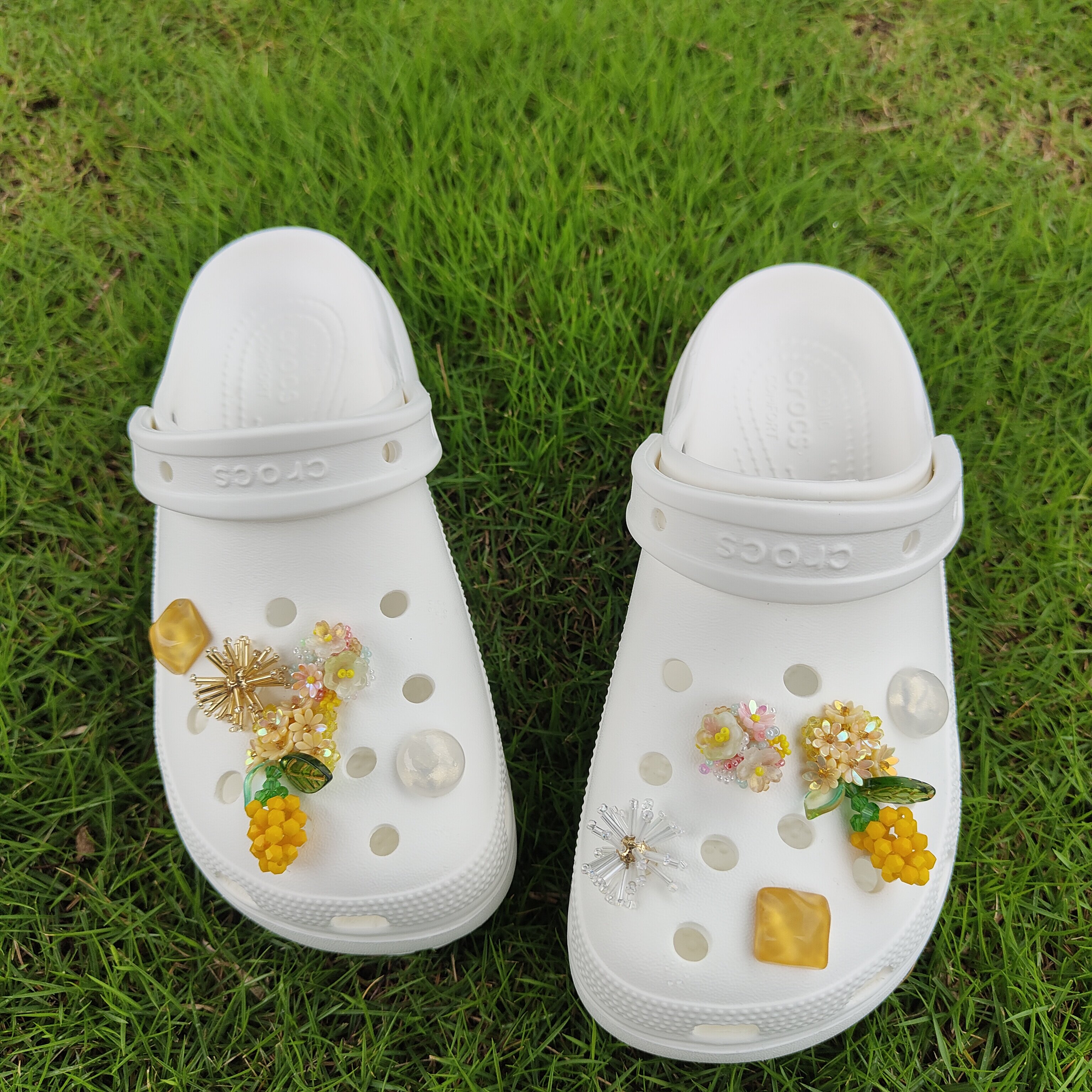 【菠萝蜜】适配卡骆驰crocs白色洞洞鞋夏季出游鞋花鞋扣配饰DIY