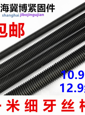 10.9级12.9级细牙牙条  一米螺杆 全螺纹丝杆M12M14M16M18M20m24