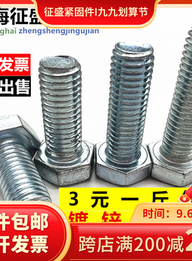 4.8级外六角螺栓 镀锌外六角螺丝M6M8M10M12M14M16M18MV20M22M24