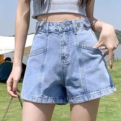 101-150【直播间过款专属】复古破洞牛仔短裤女夏季新款高腰显瘦
