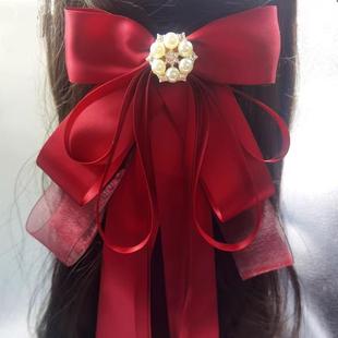 古装发饰古风汉服超长发带飘带蝴蝶结超仙流苏发夹头饰纯手工制作