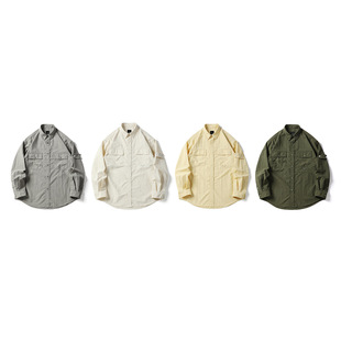 日系潮牌2025秋季新款户外工装衬衫男长袖衬衣山系外套