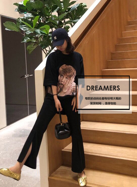 【不议价不包邮的】自制COOKADAILY高腰开叉西装休闲鱼尾喇叭裤