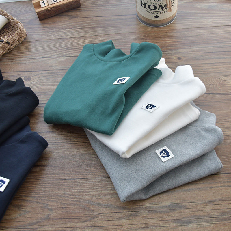 秋冬儿童半高领打底衫男童纯色中领单层厚款磨毛纯棉百搭加厚秋衣,童装/婴儿装/亲子装,T恤,淘宝优惠券,粉丝福利购,淘宝优惠卷