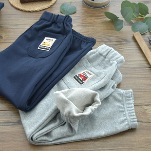 子纯色休闲裤 儿童纯棉长裤 运动裤 中小童男童大毛圈束脚裤 150 110